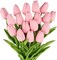 Artificial Tulip Flowers 18pcs Real Touch Faux Silk Tulip Stems for Spring Home Decor